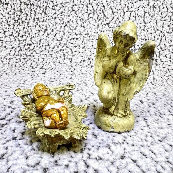 VTG Nativity Paper Mache 9 Figurine Set Baby Jesus Manger Mary Joseph Wise Men - Picture 5 of 16